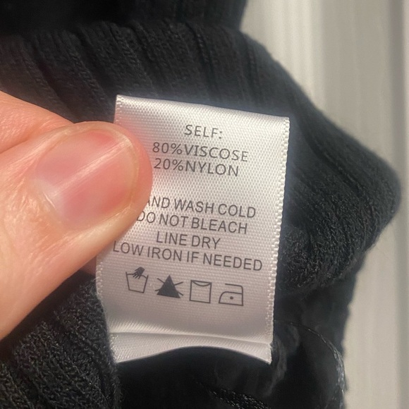 Altar’d State Black Ribbed High Neck Viscose Blend Bodysuit Size Large - Picture 3 of 4